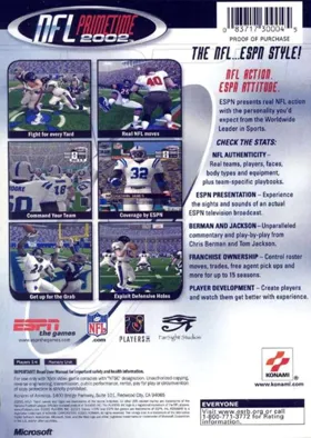 ESPN NFL PrimeTime 2002 (USA) box cover back